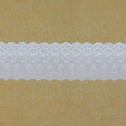 Elbise için 9cm Polyester Beyaz Dantel İşlemeli Kumaş